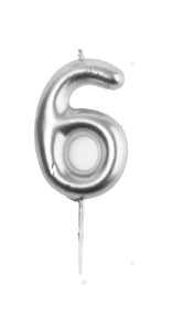 VELA NUMERO 6 PLATEADA